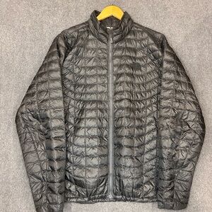The North Face Thermoball Puffer Jacket Men’s XL Grey Black Full Zip Winter Coat